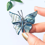 Vintage Silver Butterfly Brooch, Abalone Butterfly Brooch, Silver and Abalone Jewelry, Vintage Shell Brooch, Insect Jewelry, Vintage Pin
