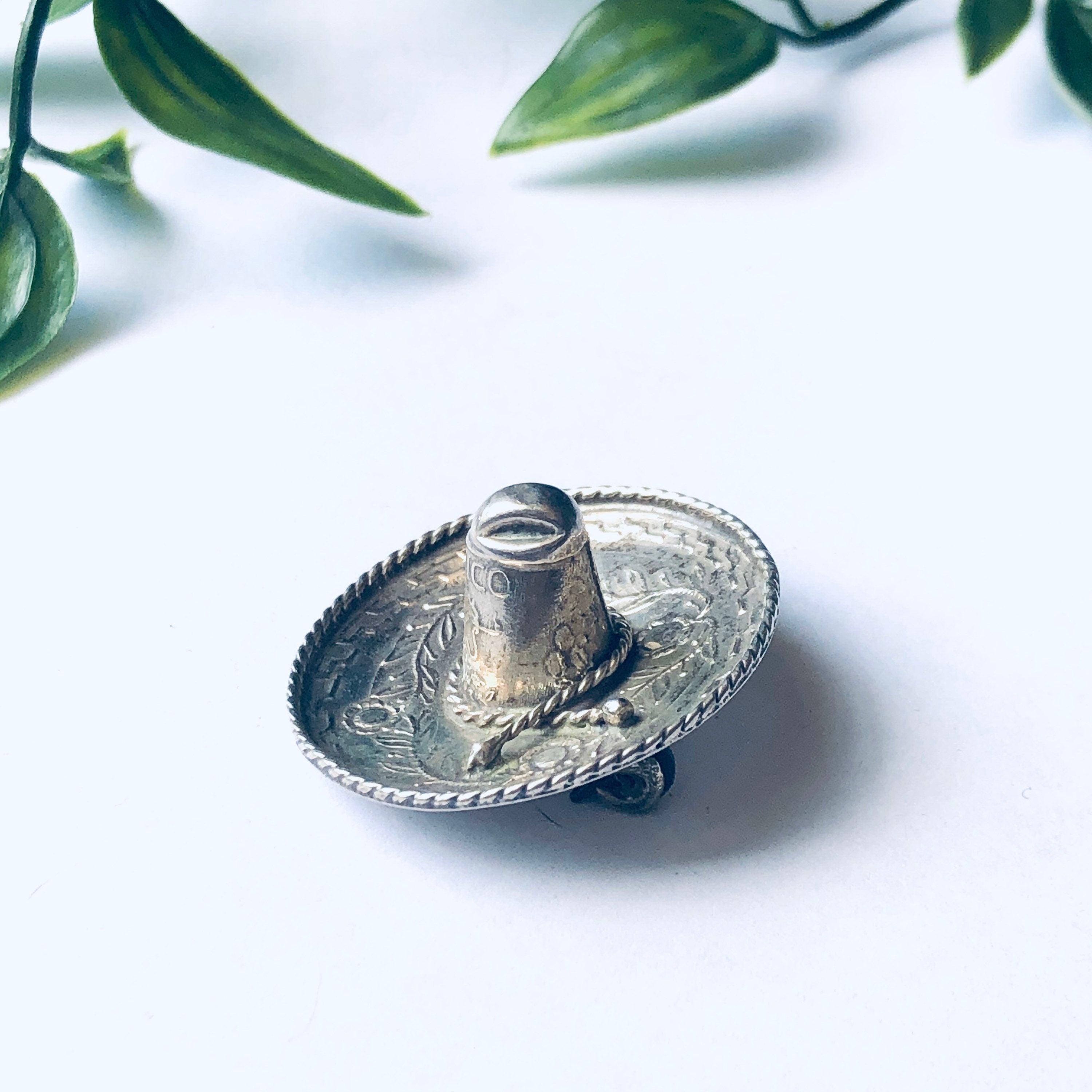 Vintage Hat Brooch, Sombrero Brooch, Vintage Silver Hat Brooch, Mexican Sombrero Brooch, Vintage Silver Pin