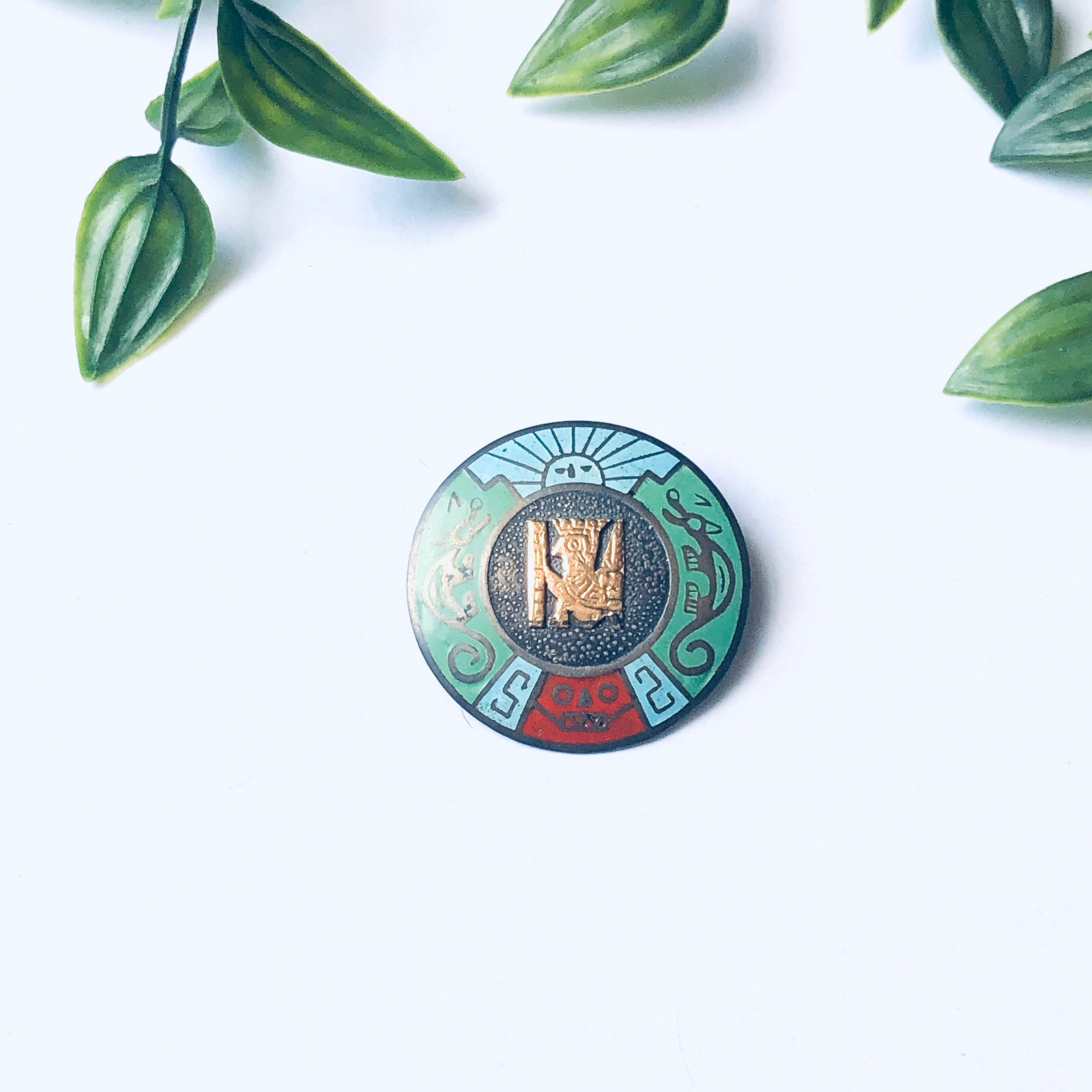 Vintage Silver and Gold Brooch, Colorful Pin, Vintage Silver Pendant, Pendant Brooch, 10K gold Pin, Blue Pin, Bird Brooch, Green Pin