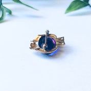 Vintage 10K Gold Brooch, Purple and Gold Pin, 10K Yellow Gold Brooch, Vintage Gold Pin, Purple Gemstone Brooch, Pearl Pin
