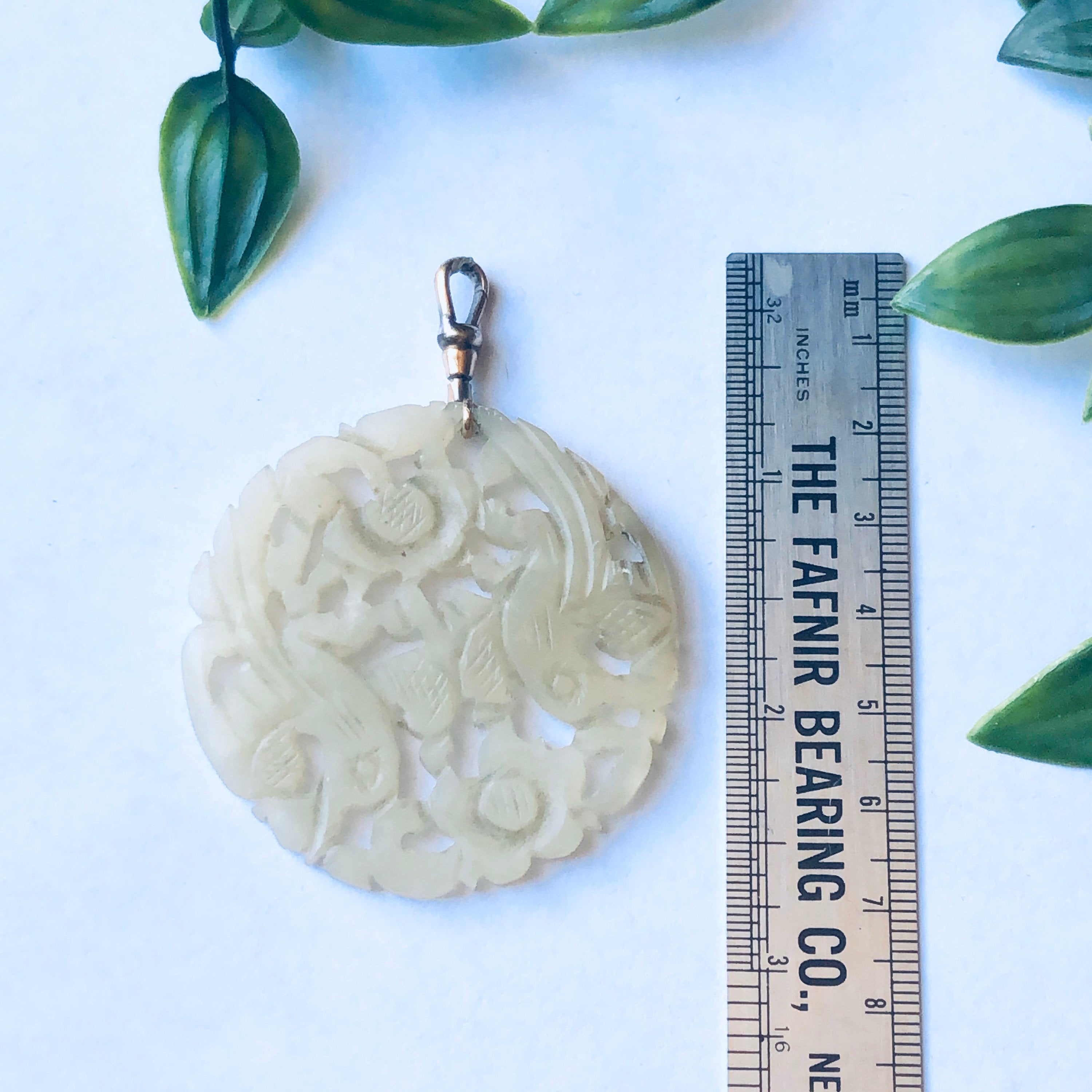 Large Vintage Jade Pedant, Asian Style Pendant, Vintage Jade Jewelry, Unique Carved Pendant, Round Jade Carved Pendant