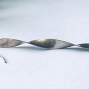 Vintage Silver Swirl Earrings, Silver Dangle Earrings, Minimalist Jewelry, Long Silver Earrings, Silver Spiral Earrings