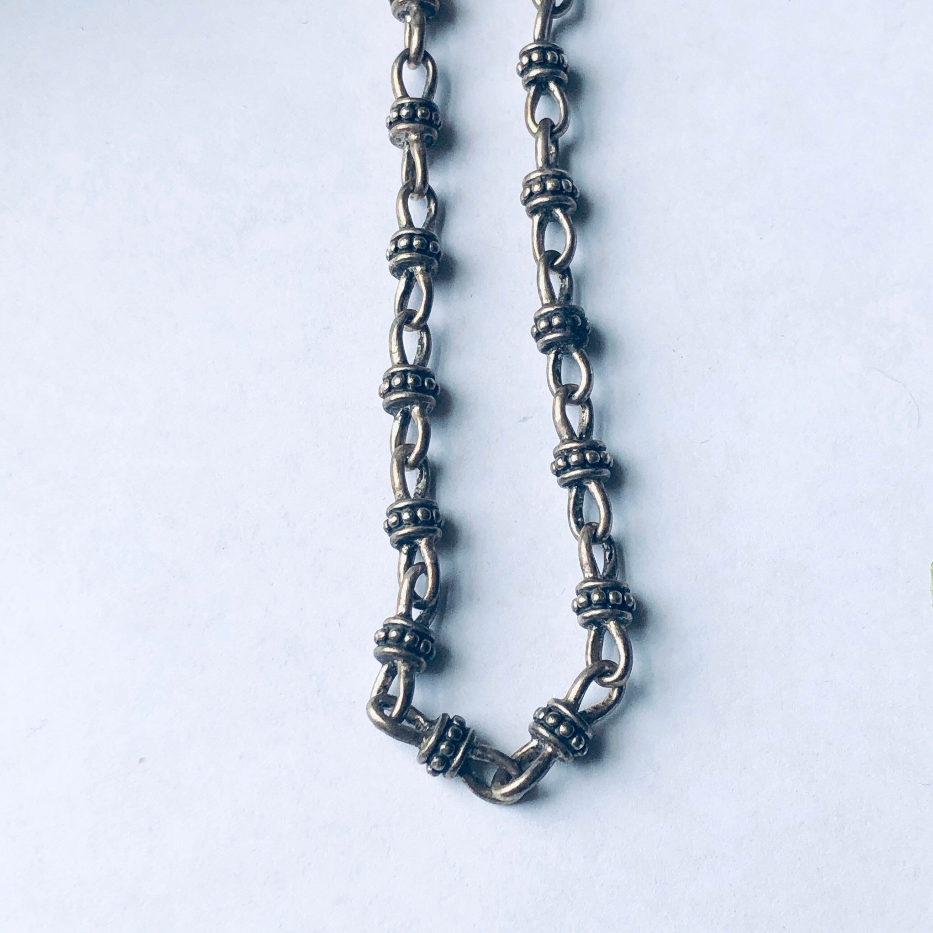 Vintage Silver Necklace, Large Silver Link Necklace, Unique Silver Jewelry, Thick Chain Neclace