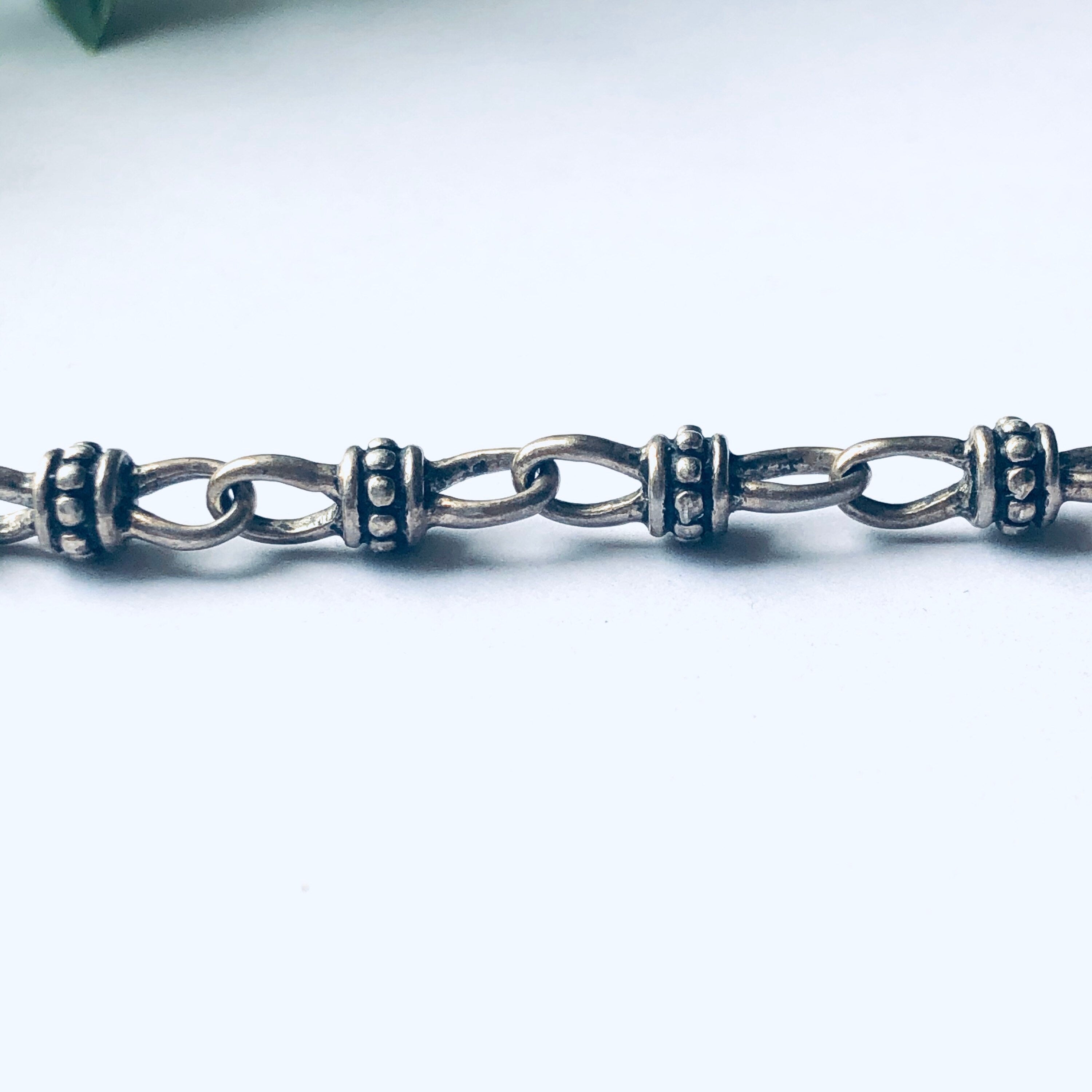 Vintage Silver Necklace, Large Silver Link Necklace, Unique Silver Jewelry, Thick Chain Neclace