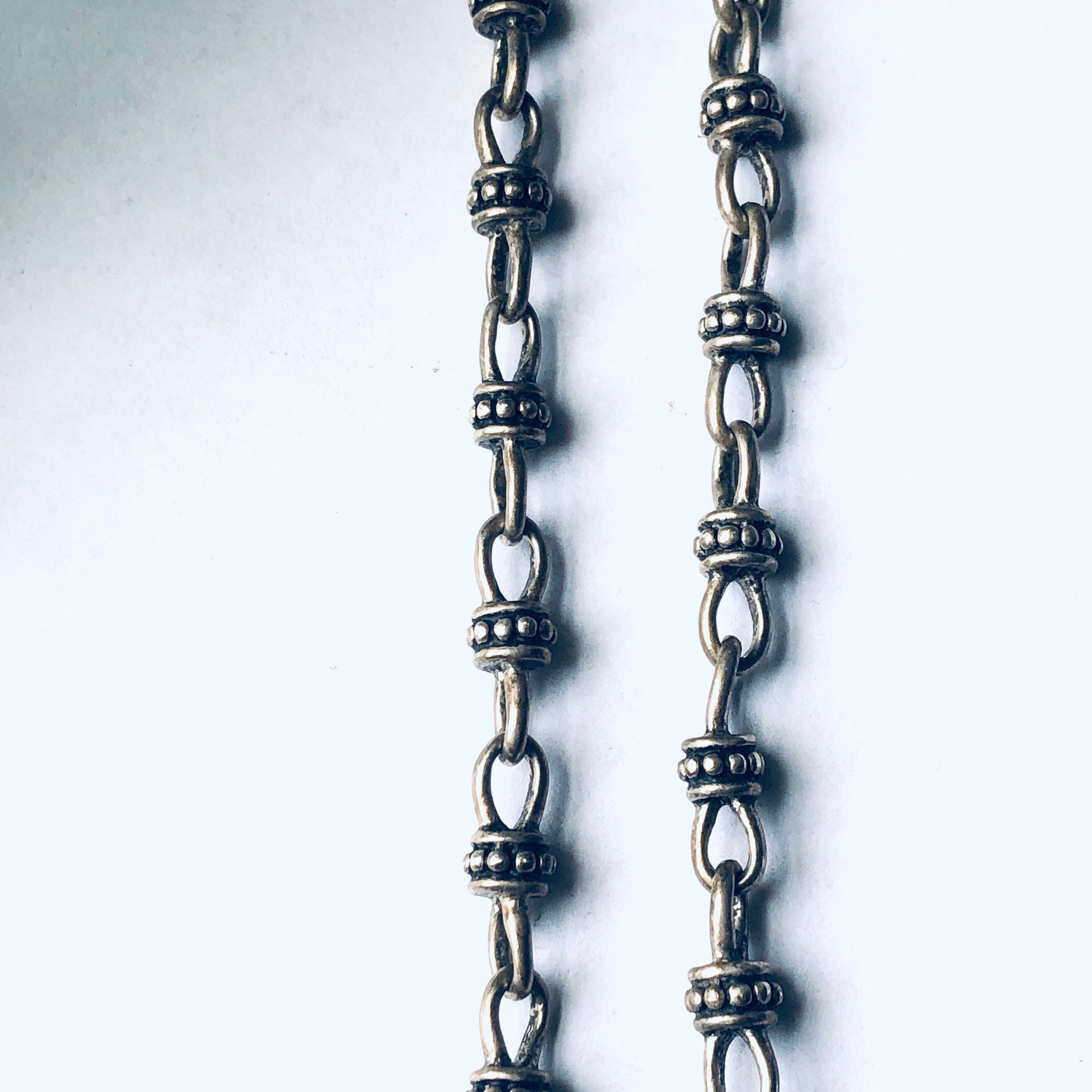 Vintage Silver Necklace, Large Silver Link Necklace, Unique Silver Jewelry, Thick Chain Neclace