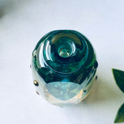 Vintage Glass Perfume Bottle, Unique Perfume Bottle, Vintage Glass Bottle, Vintage Perfume, Textured Glass, Green and Yellow Bottle