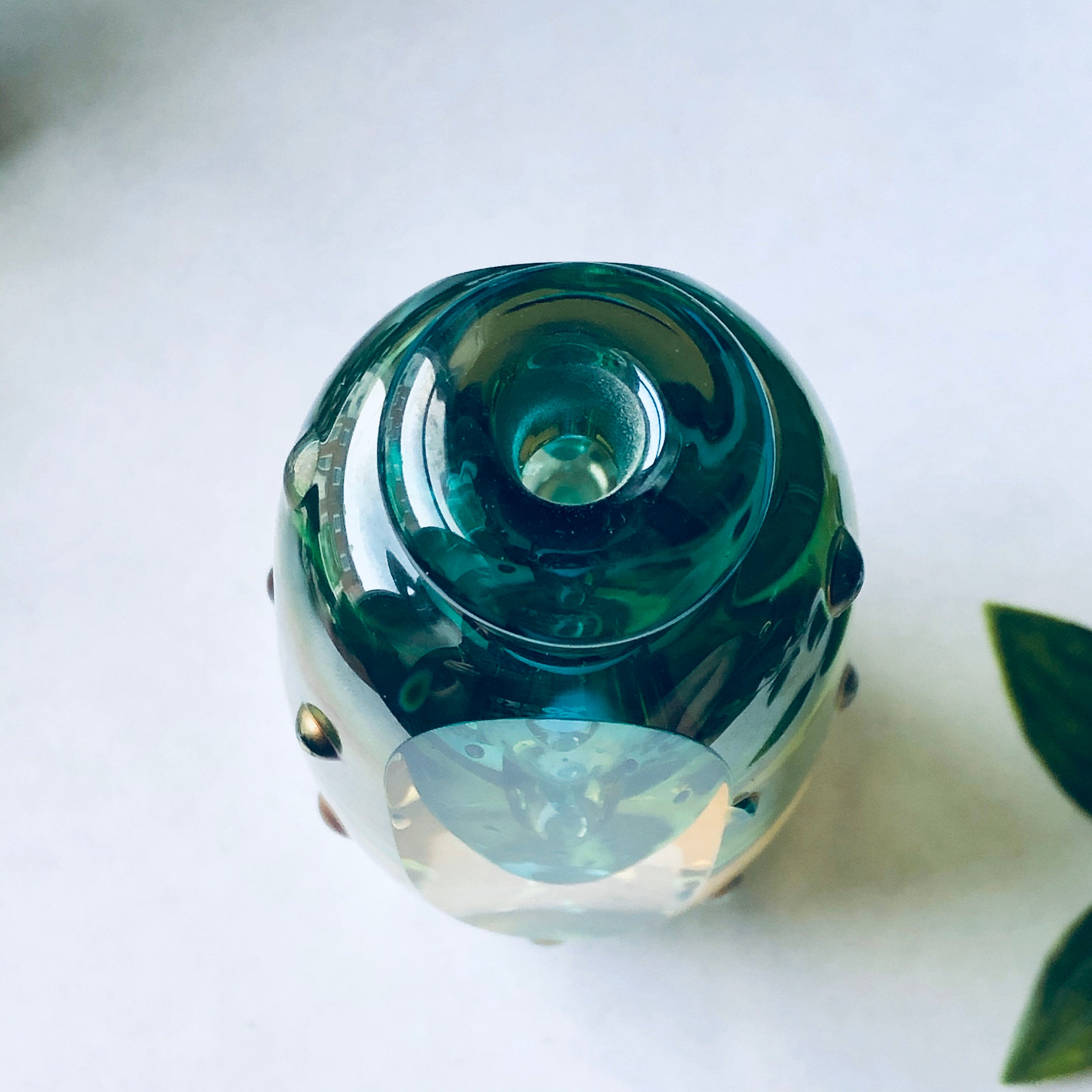 Vintage Glass Perfume Bottle, Unique Perfume Bottle, Vintage Glass Bottle, Vintage Perfume, Textured Glass, Green and Yellow Bottle