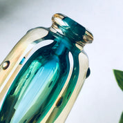 Vintage Glass Perfume Bottle, Unique Perfume Bottle, Vintage Glass Bottle, Vintage Perfume, Textured Glass, Green and Yellow Bottle