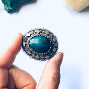 Vintage Silver Brooch and Pendant, Green Stone Pendant, flower Jewelry, Floral Design Pin, Mothers Day Gift