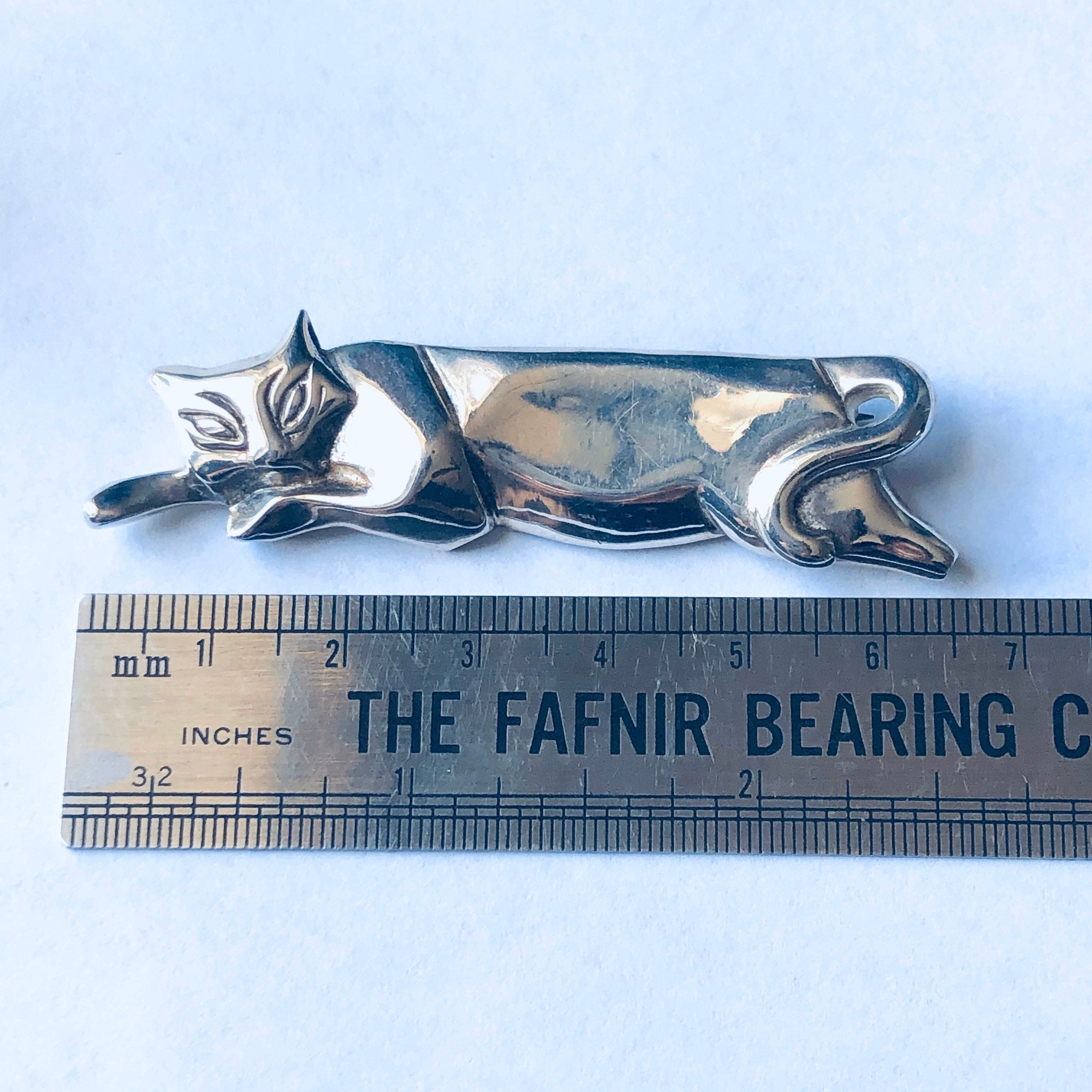 Vintage Silver Tiffany and Co Cat Brooch, Vintage Tiffanys Cat Pin, Tiffanys Cat Brooch, Silver Tiffany and Co Jewelry