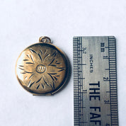 Vintage Gold Filled Flower Locket, Gold Locket Pendant, Floral Design Locket, Etched Gold Locket, Mothers Day Gift, Flower Locket