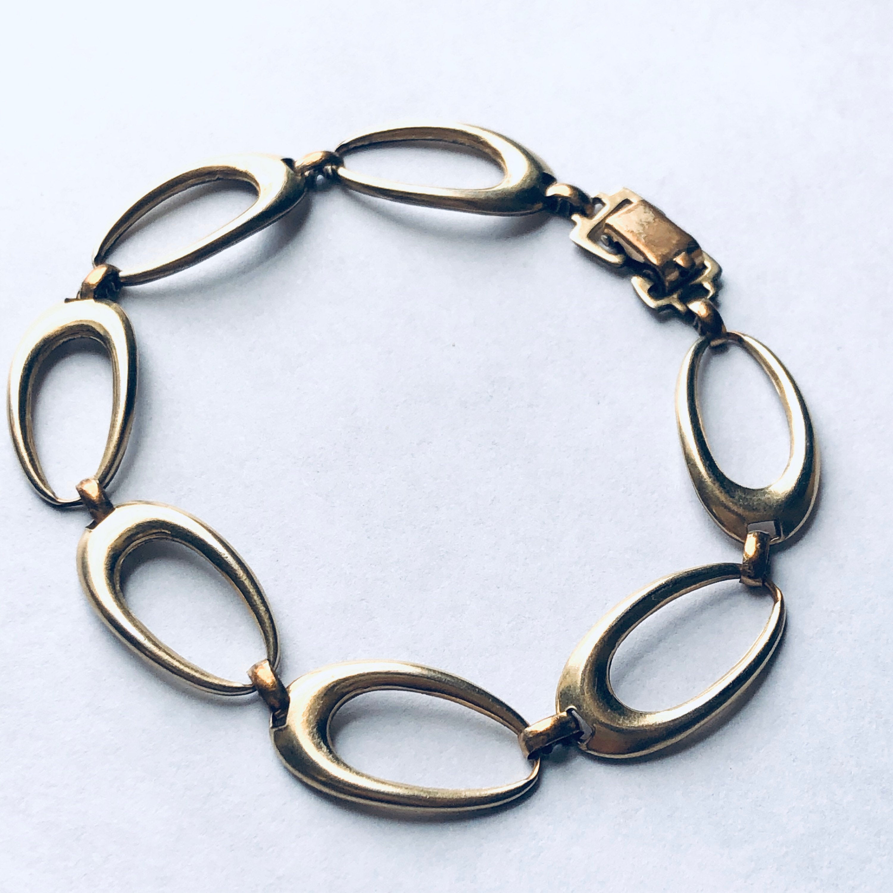 Vintage Gold Toned Link Bracelet, Vintage Cut Out Bracelet, Vintage Costume Jewelry, Mothers Day Gift, Unique Vintage Bracelet