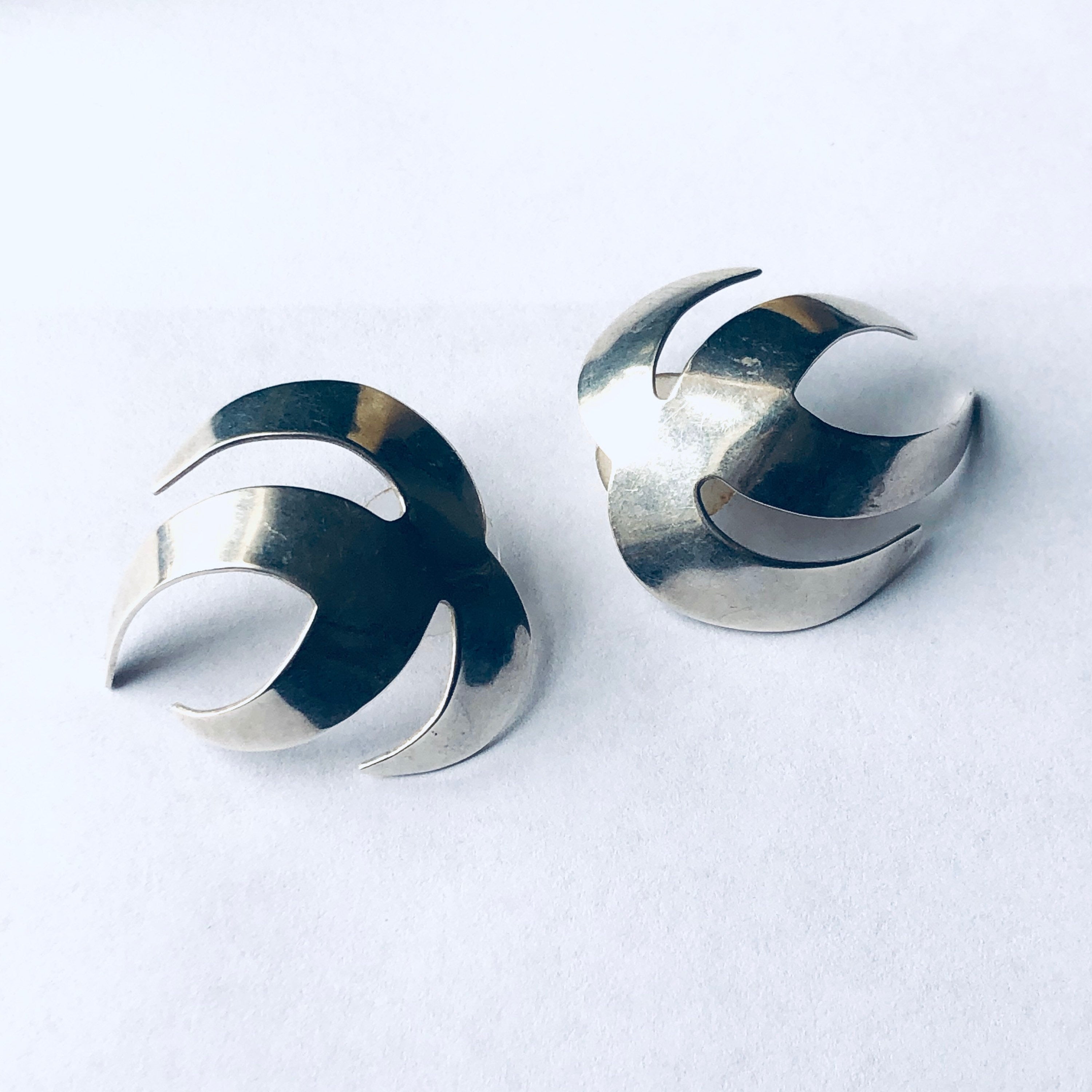Vintage Silver Leaf Earrings, Monstera Leaf Earrings, Earrings for Pierced Ears, Vintage Statement Jewelry, Unique Earrings
