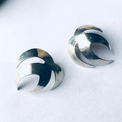 Vintage Silver Leaf Earrings, Monstera Leaf Earrings, Earrings for Pierced Ears, Vintage Statement Jewelry, Unique Earrings