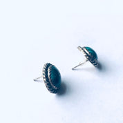 Vintage Silver Earrings with Malachite Stone, Silver and green Earrings, Vintage Malachite Jewelry, Earrings for Pierced Ears, Boho Jewelry