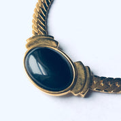 Vintage Gold Toned Napier Necklace, Vintage Costume Jewelry, Black and Gold Necklace, Statement Jewelry