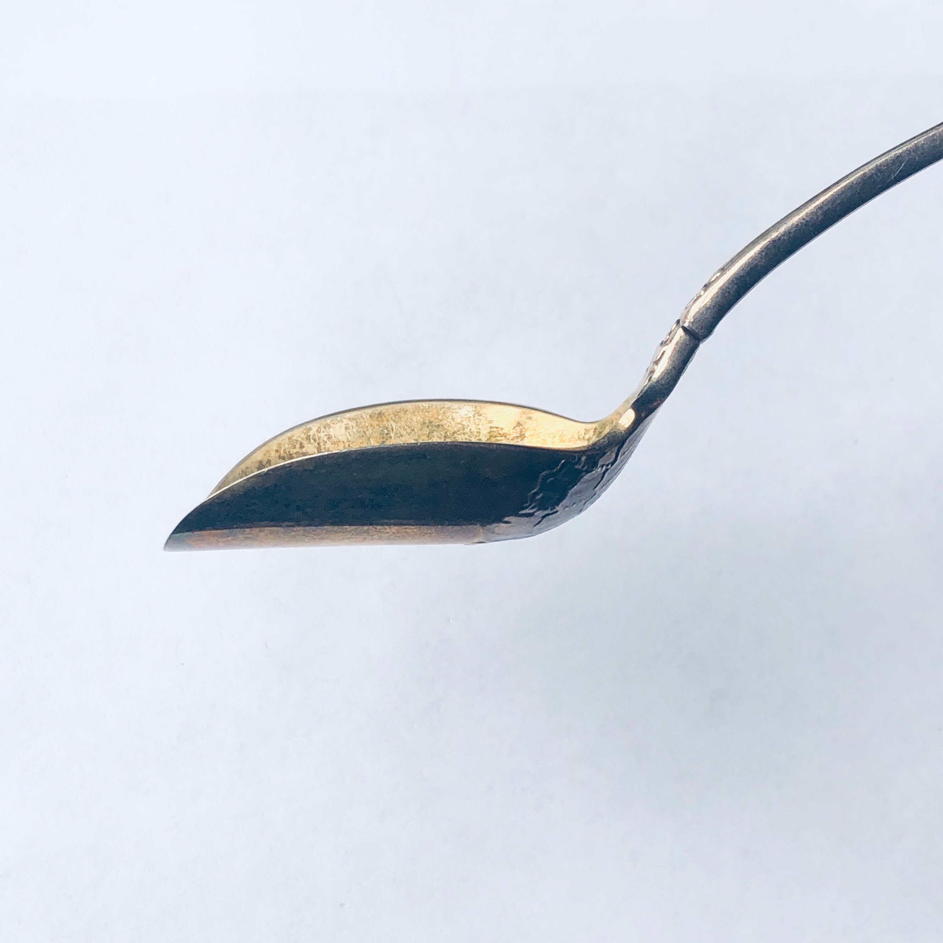Antique Tiffany & Co Sterling Silver Sugar Shover Spoon Monogrammed Gold Wash