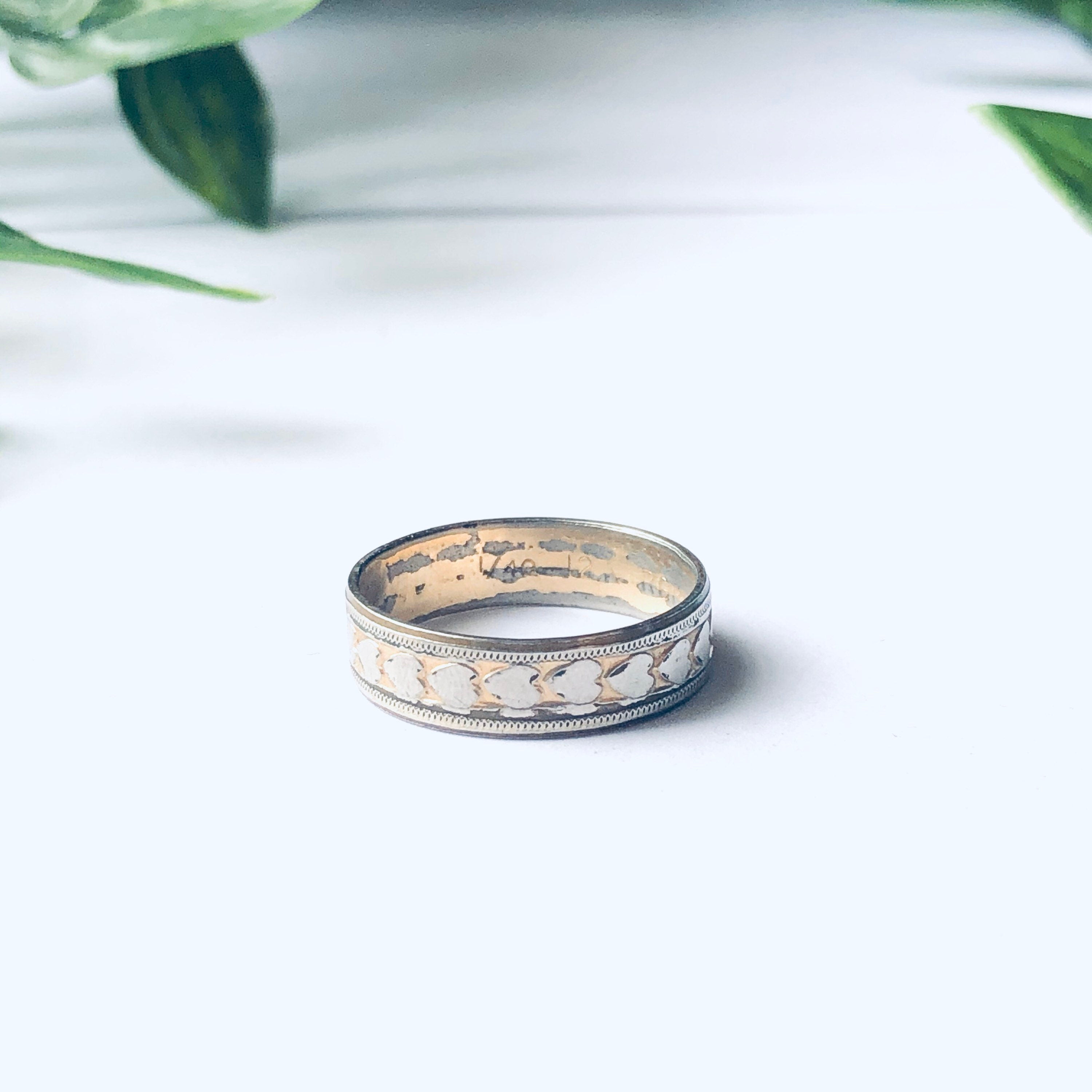 Vintage Heart Band Ring, Gold Filled Heart Ring, Stackable Ring, Stacking Ring, Vintage Jewelry, Thing Band Ring