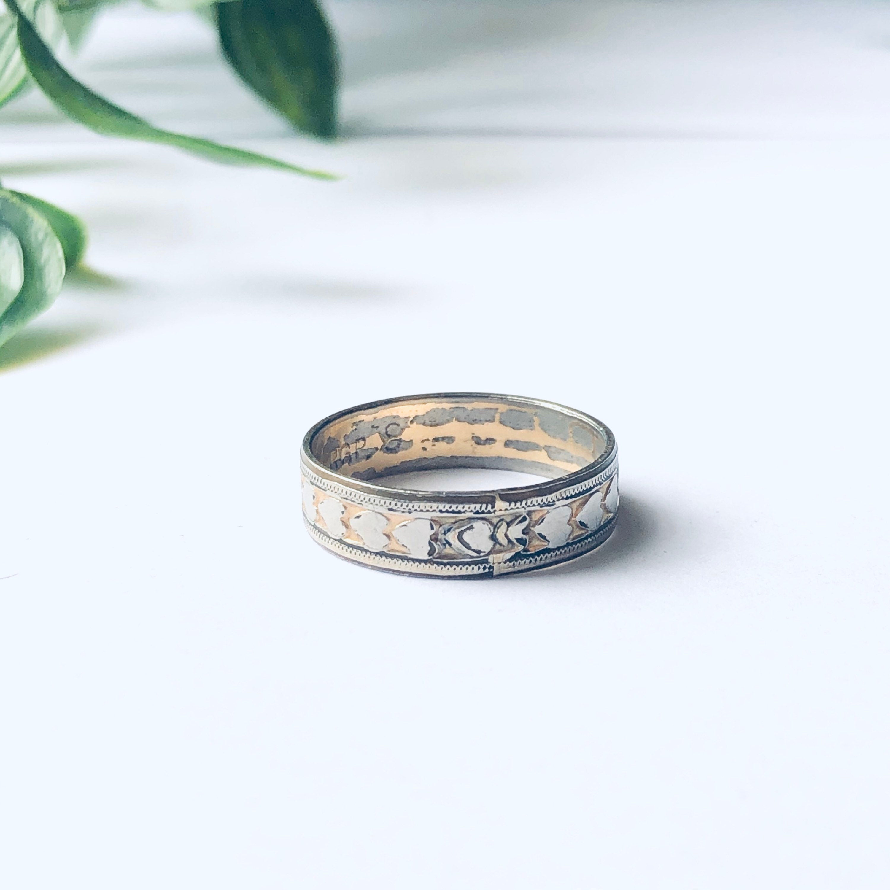 Vintage Heart Band Ring, Gold Filled Heart Ring, Stackable Ring, Stacking Ring, Vintage Jewelry, Thing Band Ring