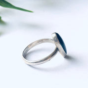 Simple Vintage Silver Ring with Black Onyx Stone, Silver and Onyx Ring, Oval Shaped Onyx Gemstone, Unique Vintage Ring