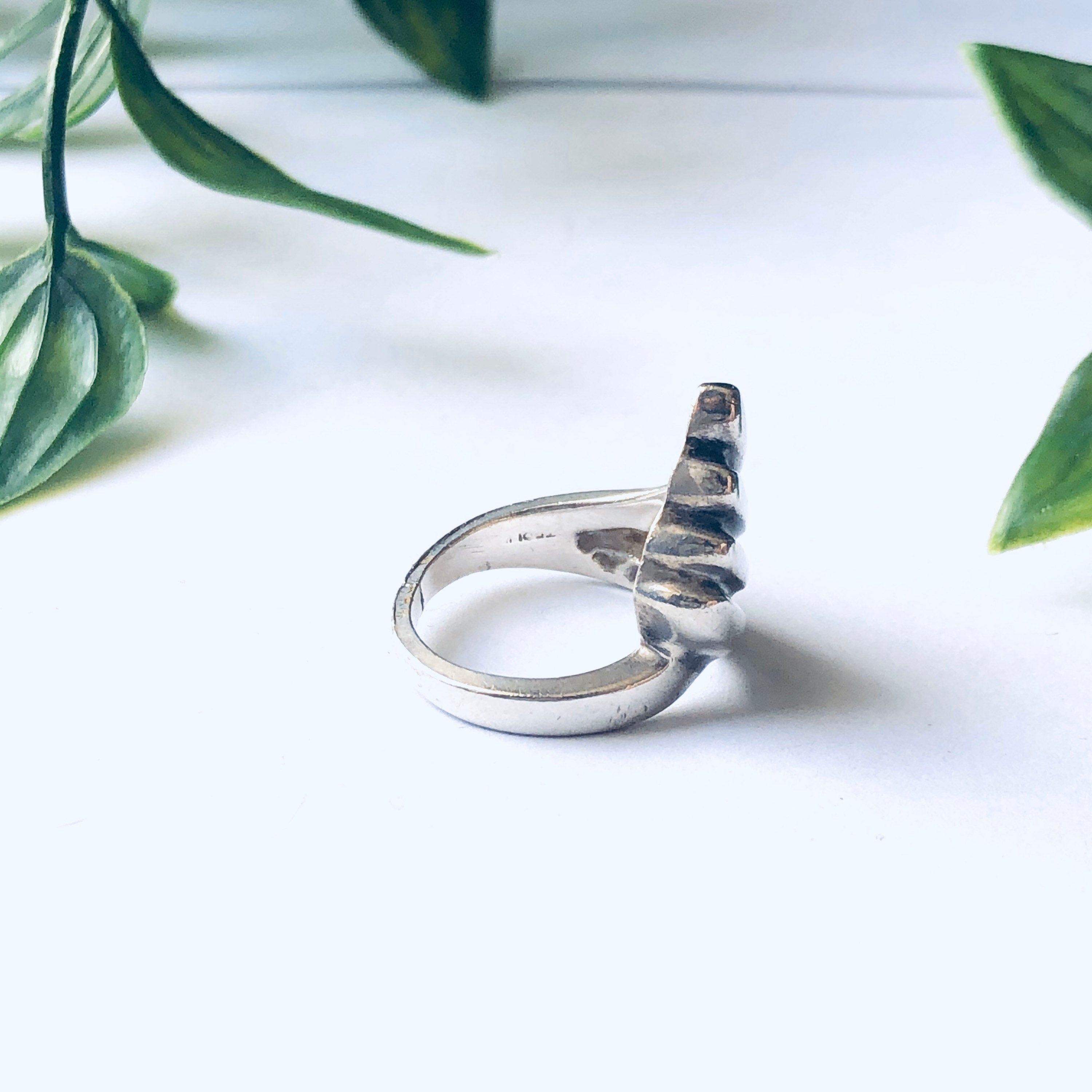 Unique Vintage Silver Ring, Fan Design Ring, Minimalist Style Jewelry, mothers Day Gift, Stacking Ring, Stackable Ring