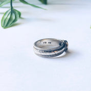 Vintage Silver Band Ring with Light Pink Gemstone, Pale Pink Gemstone Ring, Thin Band Ring, Pink and Silver Ring