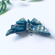 Vintage Silver Butterfly Brooch, Abalone Butterfly Brooch, Silver and Abalone Jewelry, Vintage Shell Brooch, Insect Jewelry, Vintage Pin