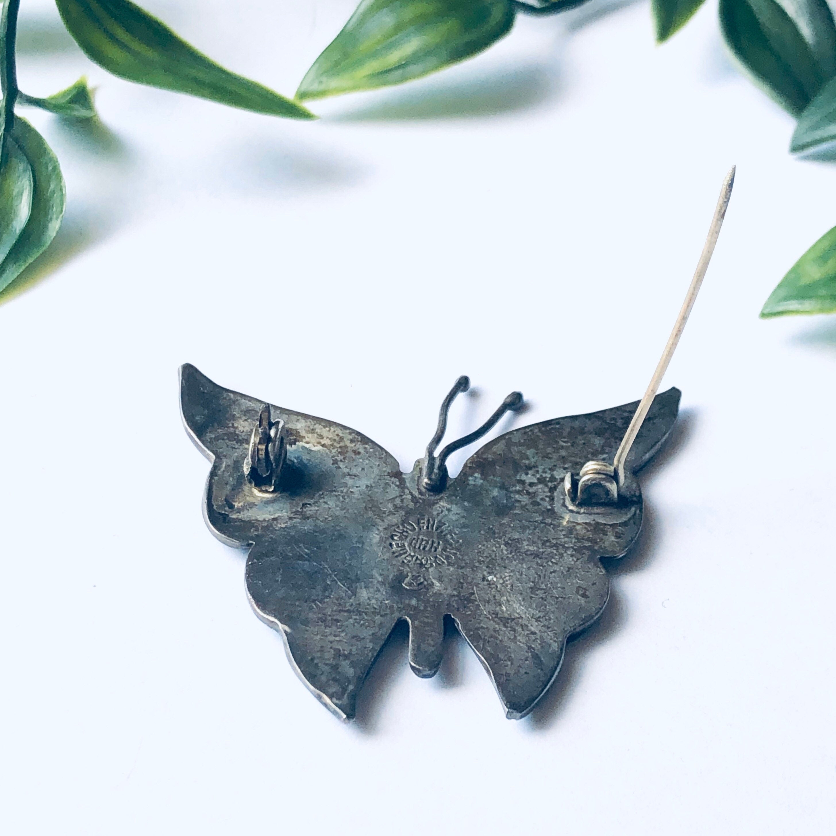 Vintage Silver Butterfly Brooch, Abalone Butterfly Brooch, Silver and Abalone Jewelry, Vintage Shell Brooch, Insect Jewelry, Vintage Pin