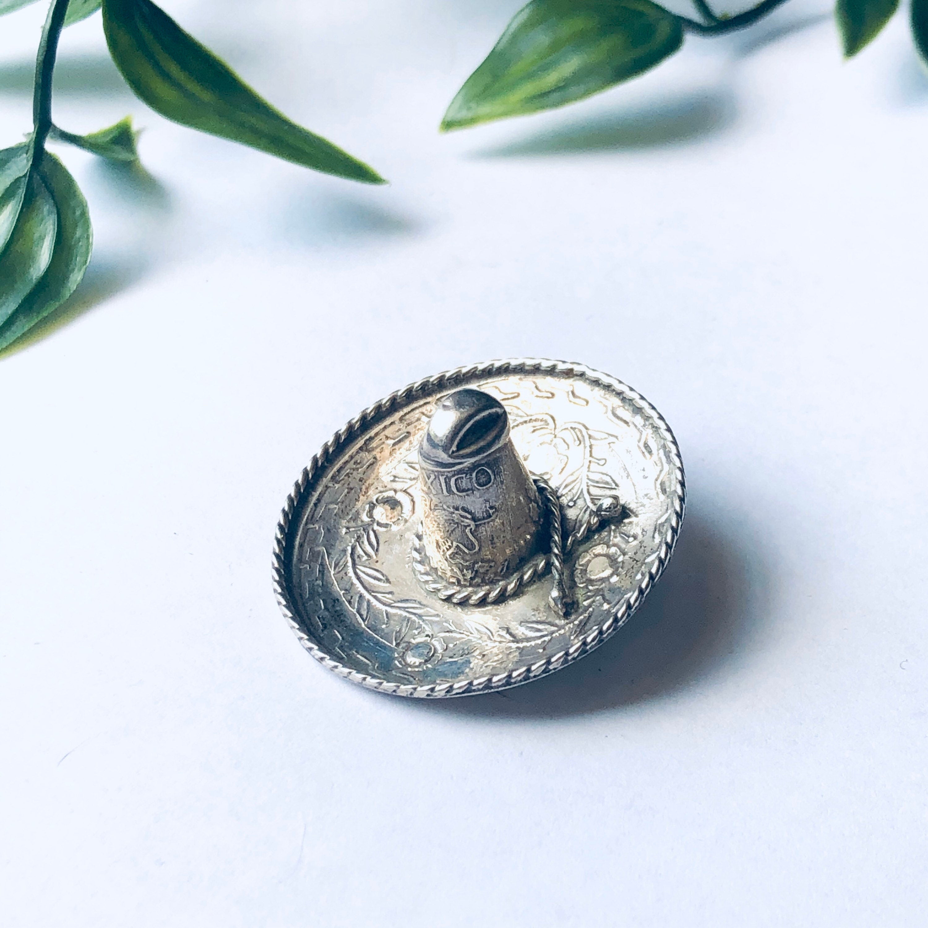 Vintage Hat Brooch, Sombrero Brooch, Vintage Silver Hat Brooch, Mexican Sombrero Brooch, Vintage Silver Pin