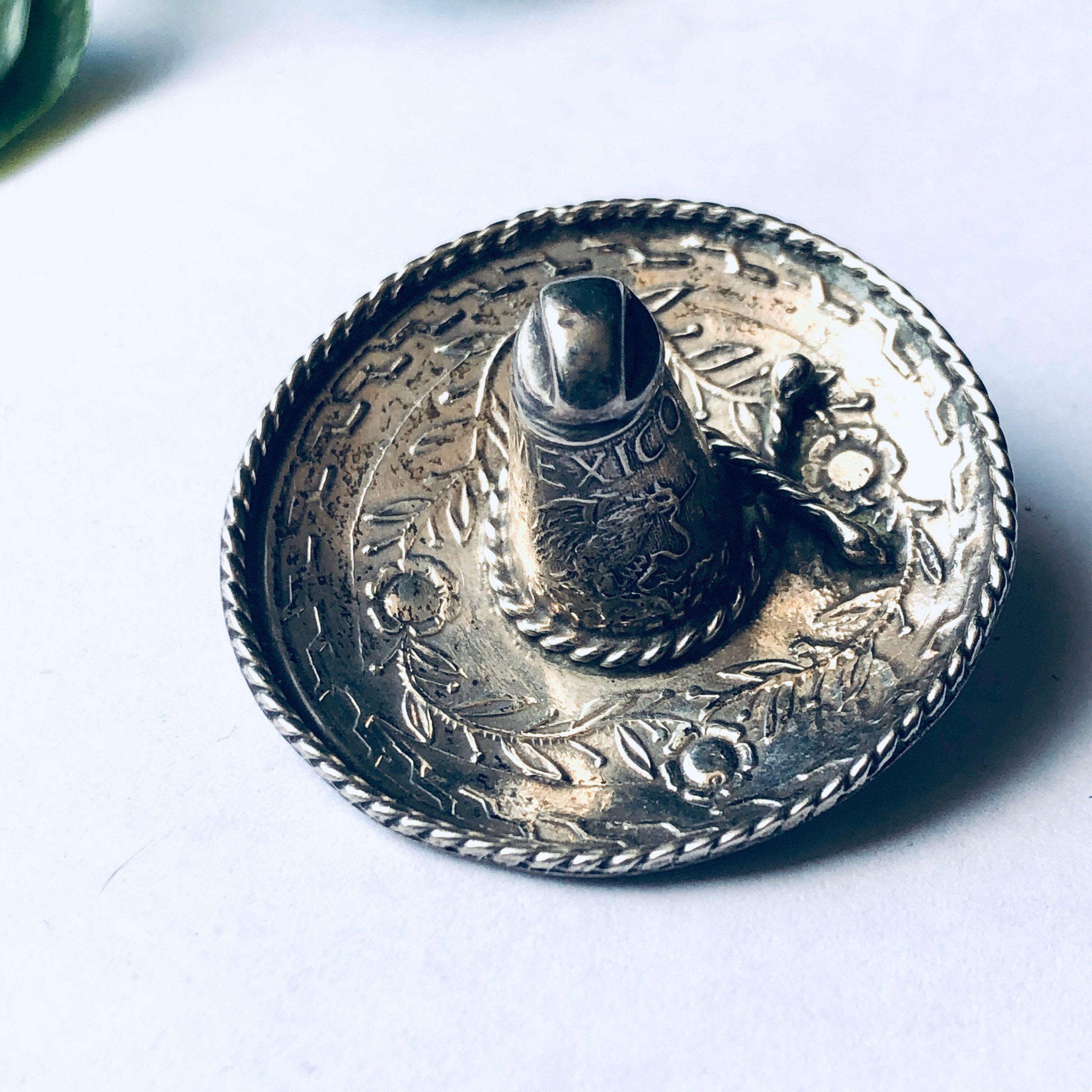 Vintage Hat Brooch, Sombrero Brooch, Vintage Silver Hat Brooch, Mexican Sombrero Brooch, Vintage Silver Pin
