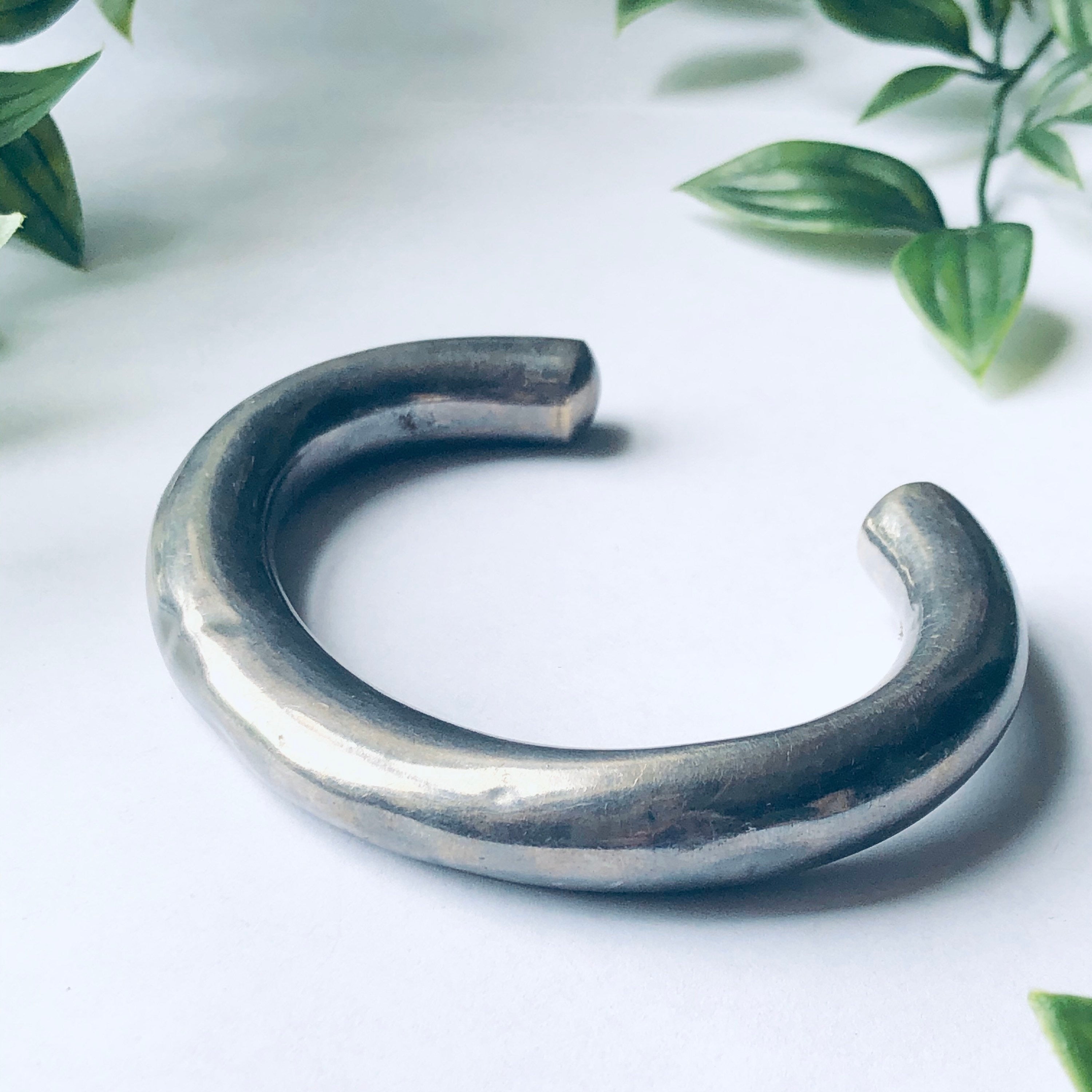 Vintage Silver Cuff Bracelet, Hollow Silver Bracelet, Hollow Cuff, Large Cuff Bracelet, Unique Silver Jewelry, 925 Cuff