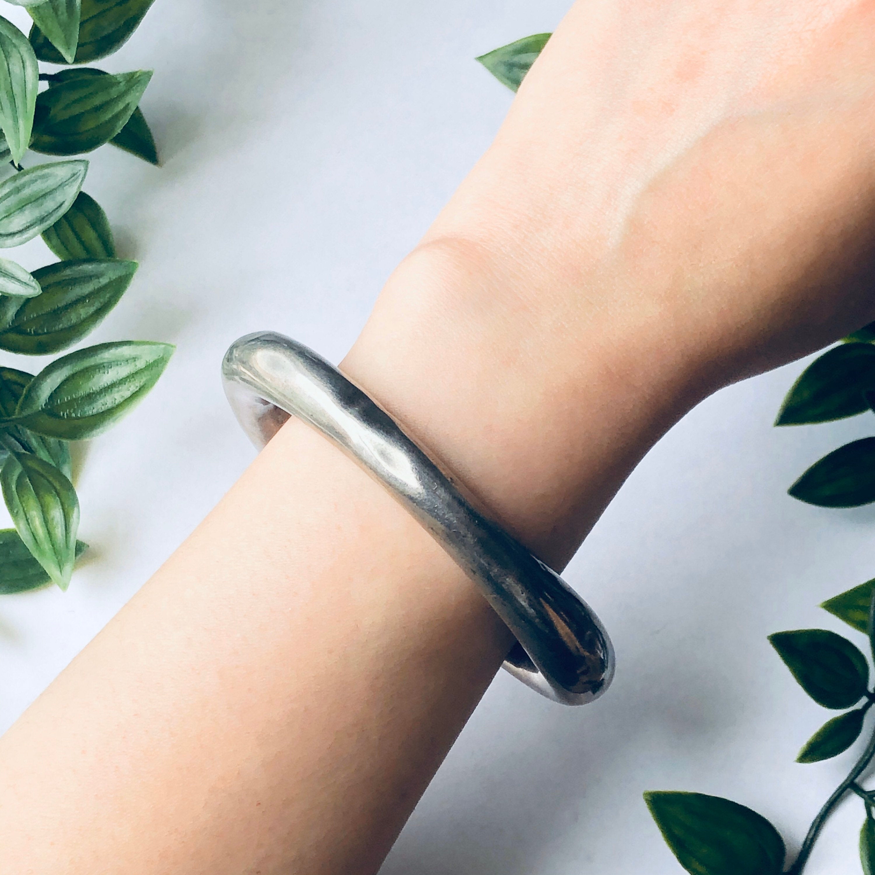 Vintage Silver Cuff Bracelet, Hollow Silver Bracelet, Hollow Cuff, Large Cuff Bracelet, Unique Silver Jewelry, 925 Cuff