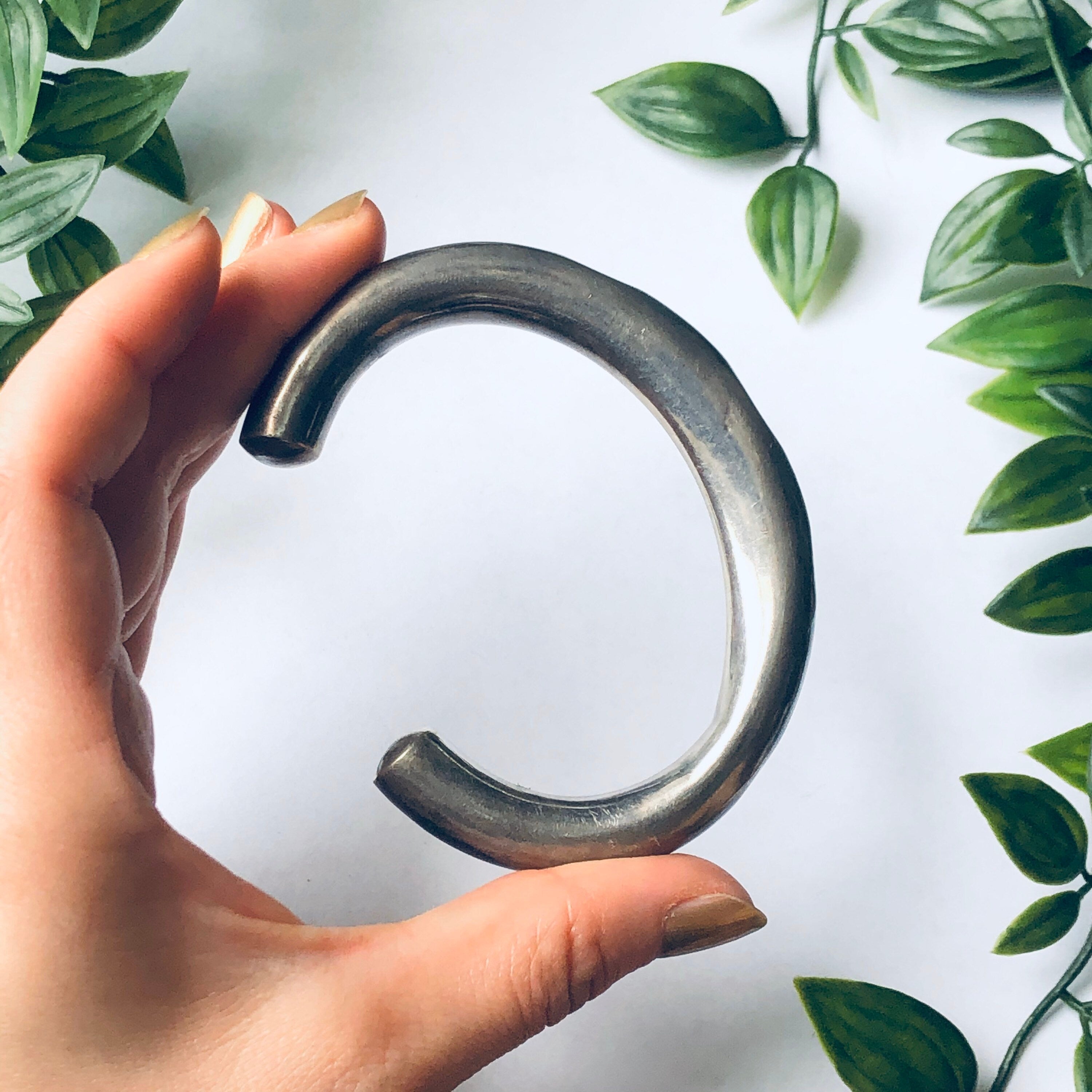 Vintage Silver Cuff Bracelet, Hollow Silver Bracelet, Hollow Cuff, Large Cuff Bracelet, Unique Silver Jewelry, 925 Cuff