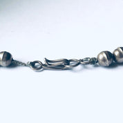 Vintage Silver Beaded Necklace with Turquoise Pendant, Southwestern Style Jewelry, Turquoise Pendant, Long Necklace, Unique Jewelry