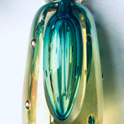 Vintage Glass Perfume Bottle, Unique Perfume Bottle, Vintage Glass Bottle, Vintage Perfume, Textured Glass, Green and Yellow Bottle