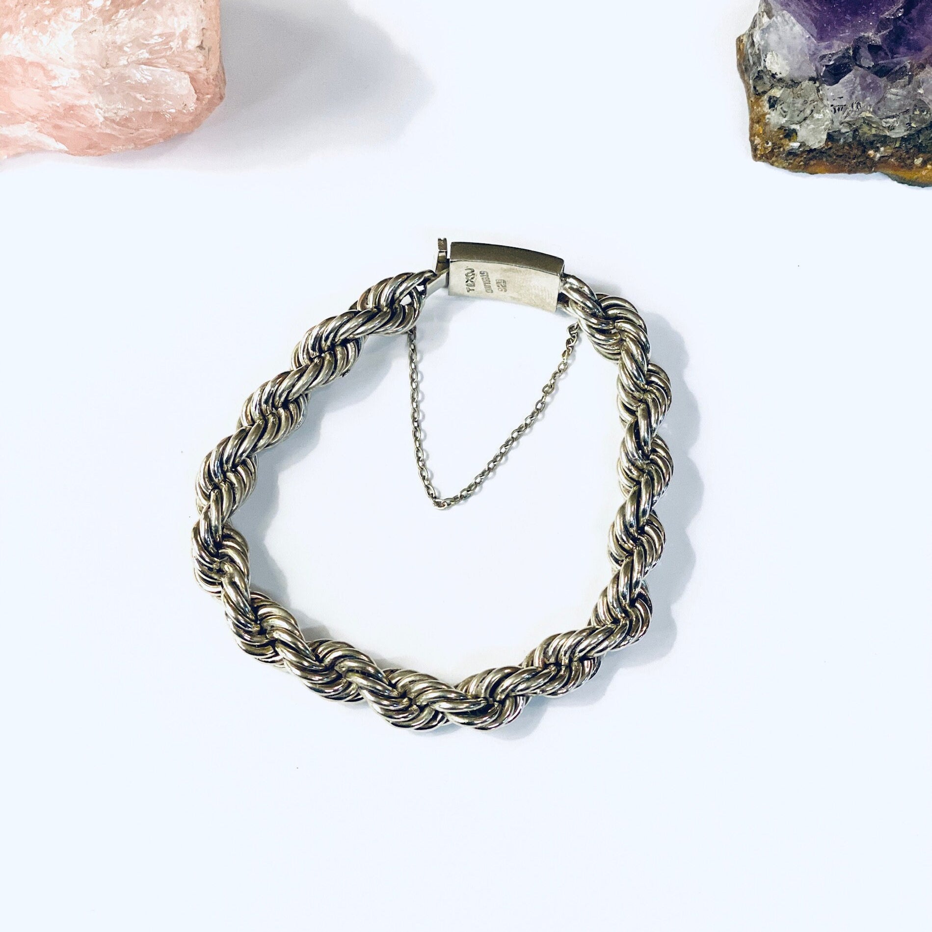 Vintage Sterling Silver Bracelet, Sterling Rope Bracelet, Vintage Rope Bracelet, Heavy Silver Bracelet, Thick Silver Bracelet