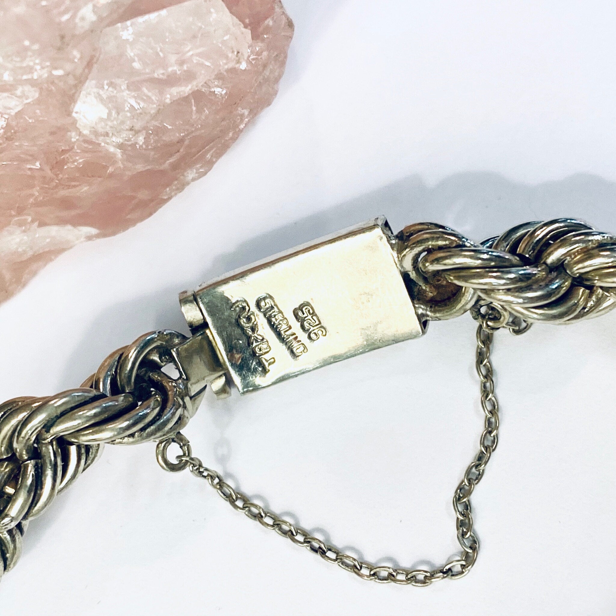 Vintage Sterling Silver Bracelet, Sterling Rope Bracelet, Vintage Rope Bracelet, Heavy Silver Bracelet, Thick Silver Bracelet