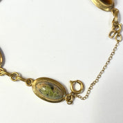 Vintage Gold Filled Egyptian Scarab Bracelet, Scarab Stone Bracelet, Gold Toned Egyptian Style Scarab Bracelet