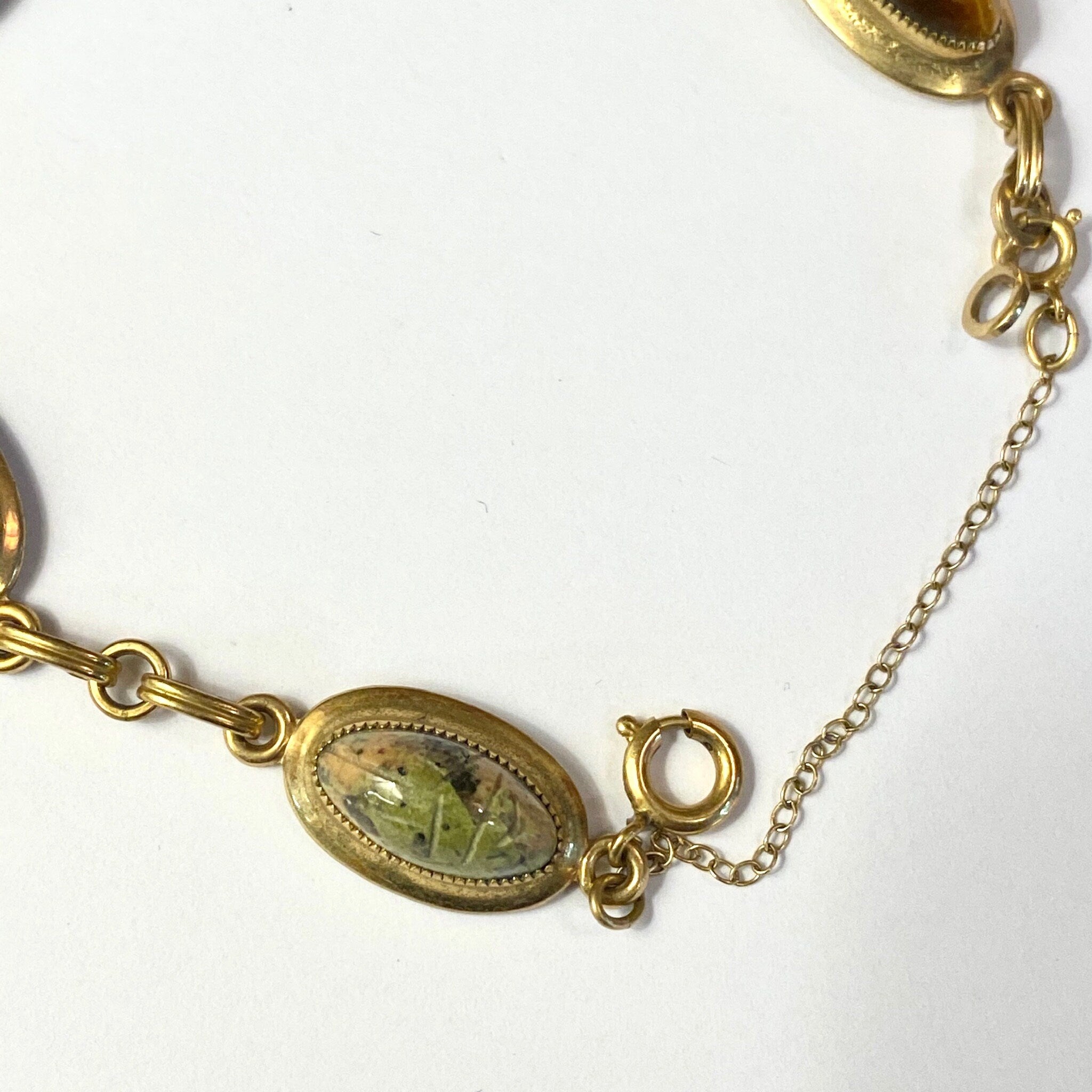 Vintage Gold Filled Egyptian Scarab Bracelet, Scarab Stone Bracelet, Gold Toned Egyptian Style Scarab Bracelet