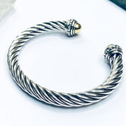 Vintage Italian Sterling Silver And 18K Gold Cuff Bracelet, Modern Silver And Gold Bracelet, Silver And Gold Cuff Bracelet With Detail