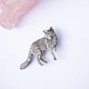 Vintage Sterling Silver Fox Brooch, Detailed Silver Fox Pin, Unique Sterling Fox Brooch