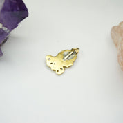 Vintage 18K Gold Woman Pendant, Golden Woman With Diamond Crown Charm, Art Nouveau 18k Gold Charm With Diamonds