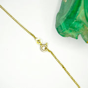 Vintage 14K Gold Choker Necklace With 5 Malachite Slices, Unique Choker With Gold Set Malachite Slices, 14K Gold Necklace With Green Details