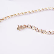 Vintage 14K Diamonique Cubic Zirconia Tennis Bracelet, Beautiful 8 inch Gold and Diamond Tennis Bracelet, Gold Tennis Bracelet Made In Korea
