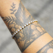 Vintage 14K Diamonique Cubic Zirconia Tennis Bracelet, Beautiful 8 inch Gold and Diamond Tennis Bracelet, Gold Tennis Bracelet Made In Korea