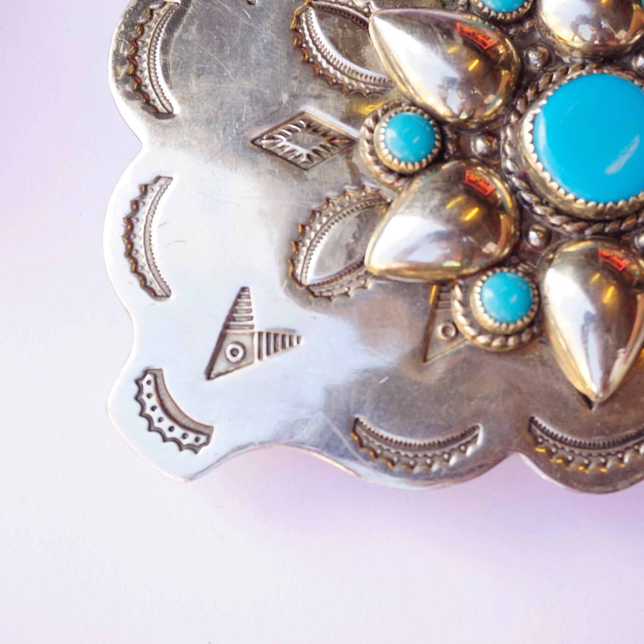 Vintage Turquoise Nickel Silver Bell Belt Buckle, Rectangle Cowboy Belt Buckle, Unique Southwest Turquoise Belt Buckle, Silver Belt Buckle