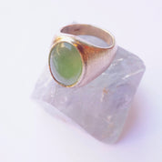 Vintage 14K Gold Green Aventurine Ring, Solid Gold Ring With Aventurine Gemstone, Unique Gold Ring With Green Stone, Size 8 US Gold Ring