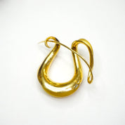 Vintage 18K Gold M Good Brooch, Abstract Gold Pendant, Unique M Good 18K Gold Brooch, Antique Gold Accessories, Delicate Gold Jewelry