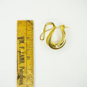 Vintage 18K Gold M Good Brooch, Abstract Gold Pendant, Unique M Good 18K Gold Brooch, Antique Gold Accessories, Delicate Gold Jewelry