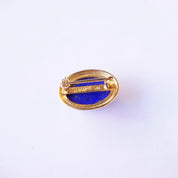 Vintage Gump's 14K Gold Lapis Lazuli Brooch, Antique Gold Pin With Lapis Lazuli Gemstone, Beautiful Blue And Gold Brooch, Gump's Jewelry